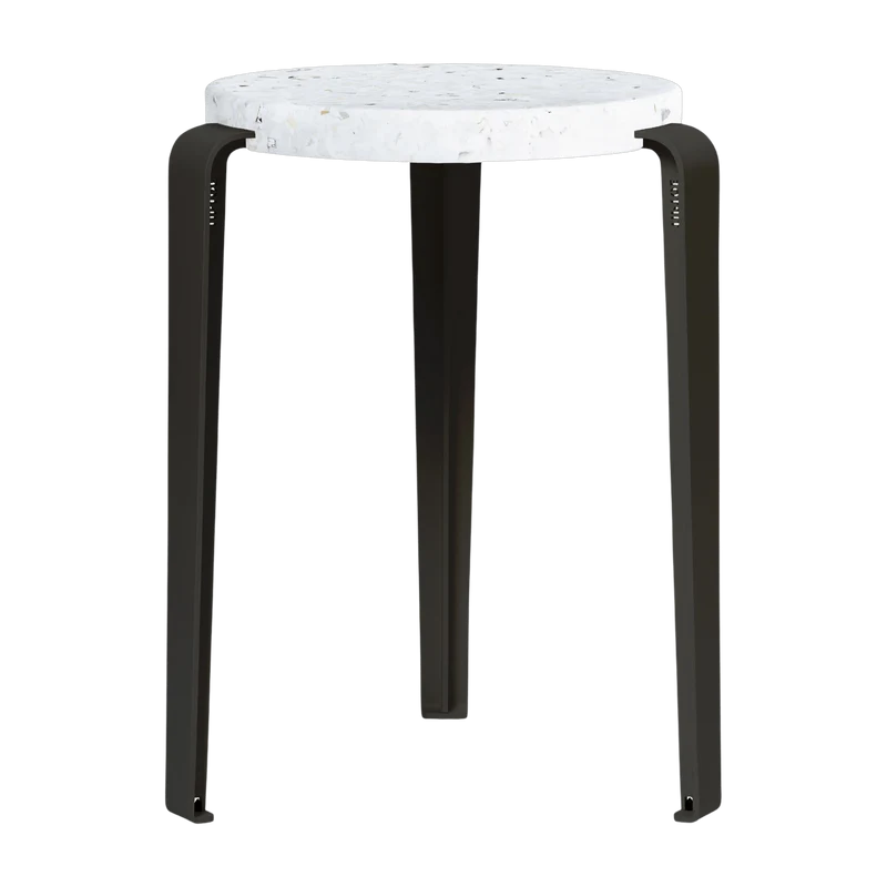 Tabouret en plastique recyclé noir graphite LOU - TIPTOE