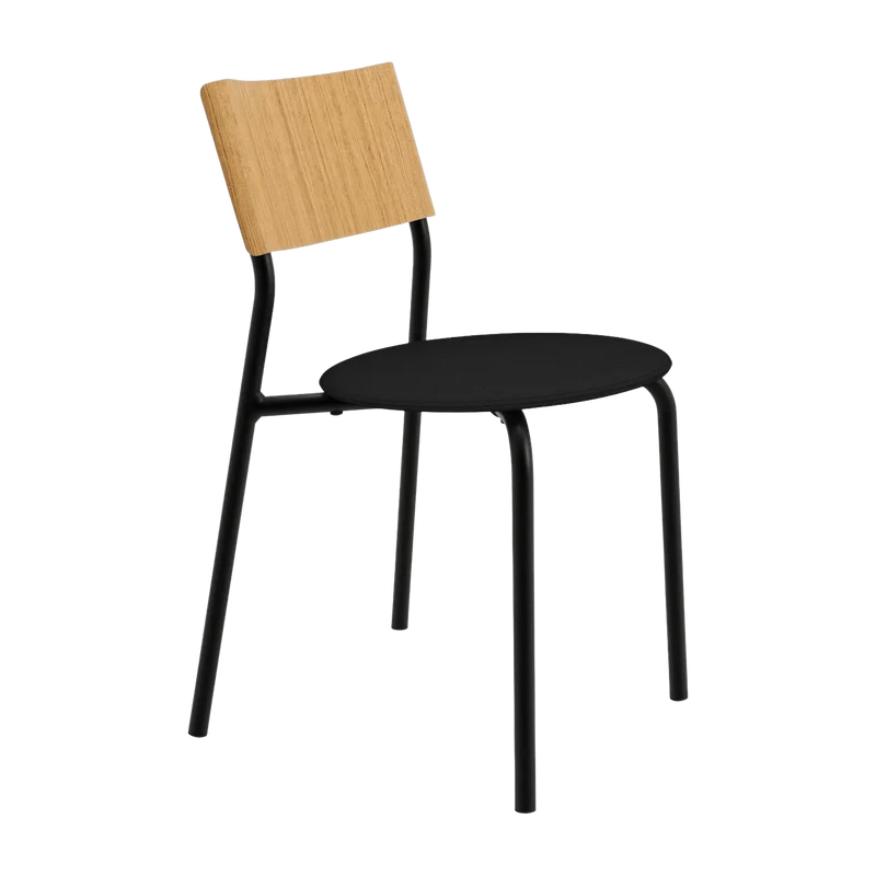 Chaise en bois chêne et en tissu recyclé noir graphite SSD Soft - TipToe