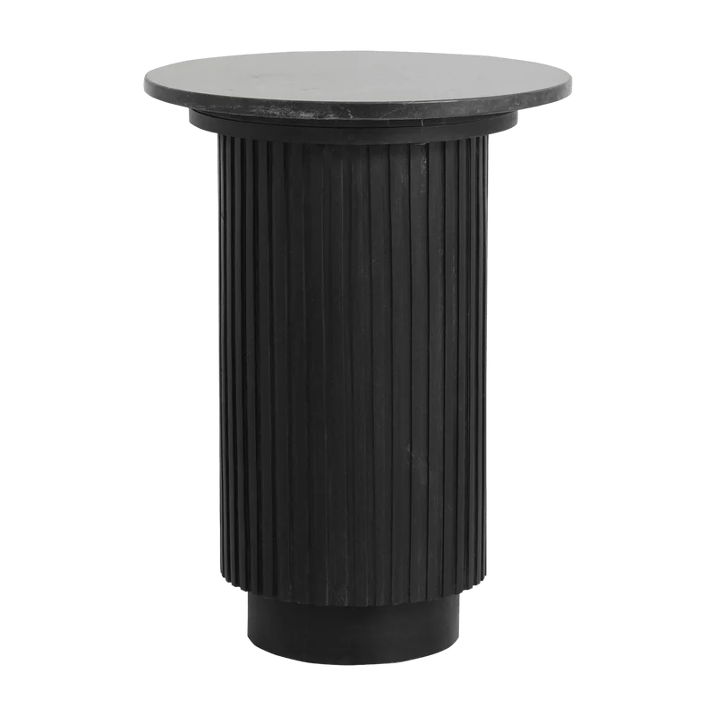 Table d'appoint ronde en marbre noir 40 cm Erie - Nordal