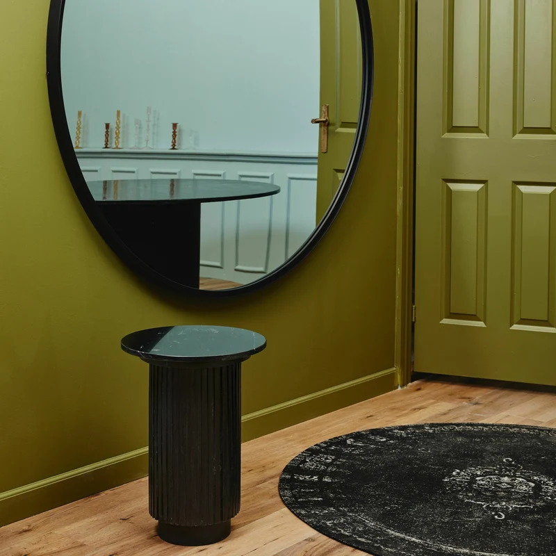 Table d'appoint ronde en marbre noir 40 cm Erie - Nordal
