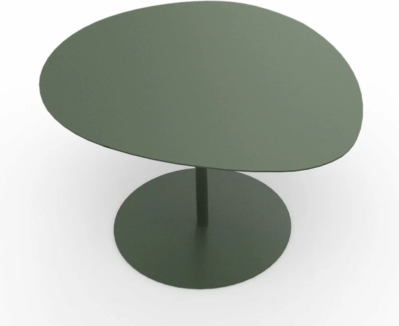 Table basse en acier mat olive 37 cm Galet 03 - Matière Grise