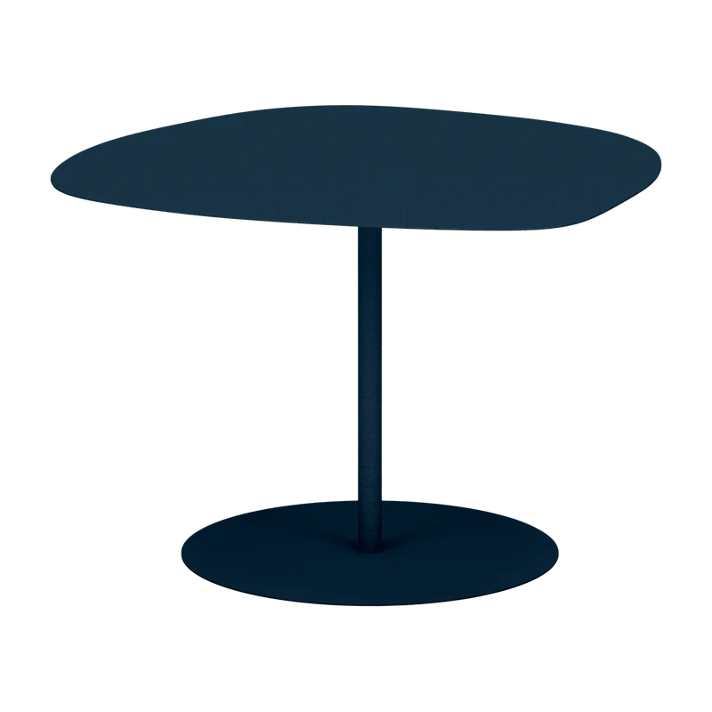 Table basse en acier mat denim 37 cm Galet 03 - Matière Grise