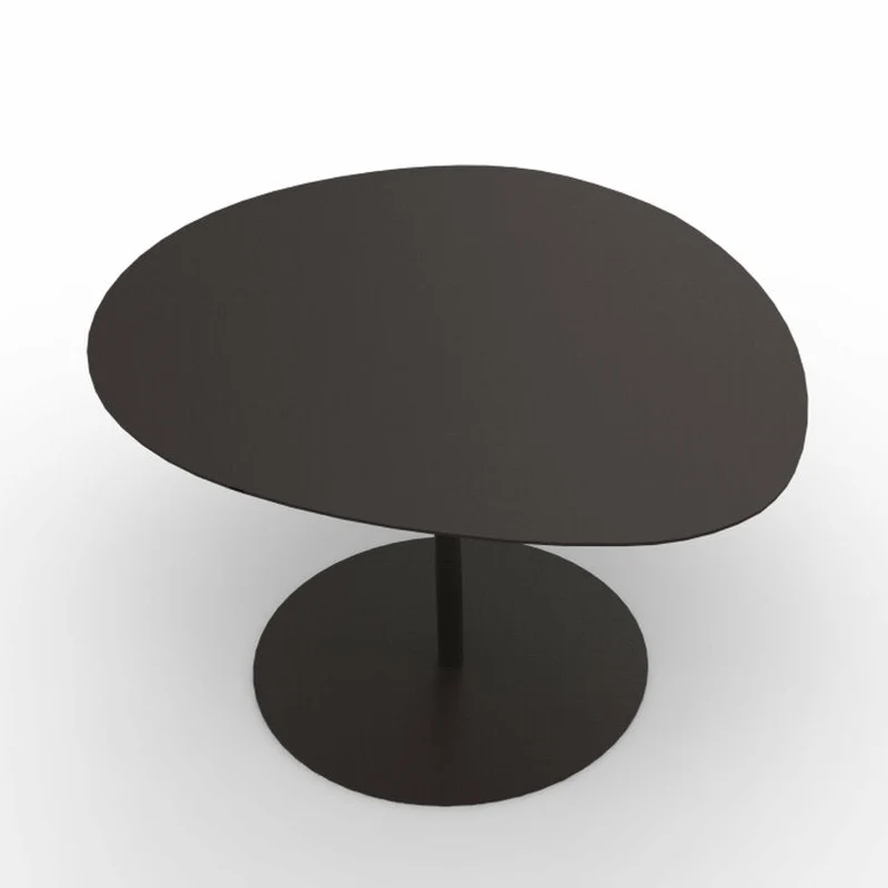 Table basse en acier mat noir mat 37 cm Galet 03 - Matière Grise