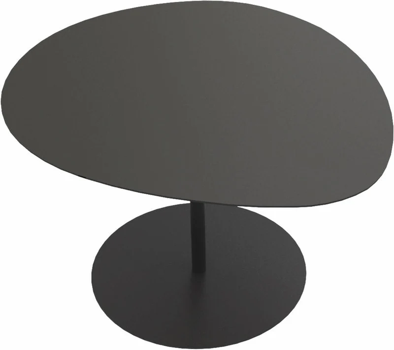 Table basse en acier mat anthracite 37 cm Galet 03 - Matière Grise