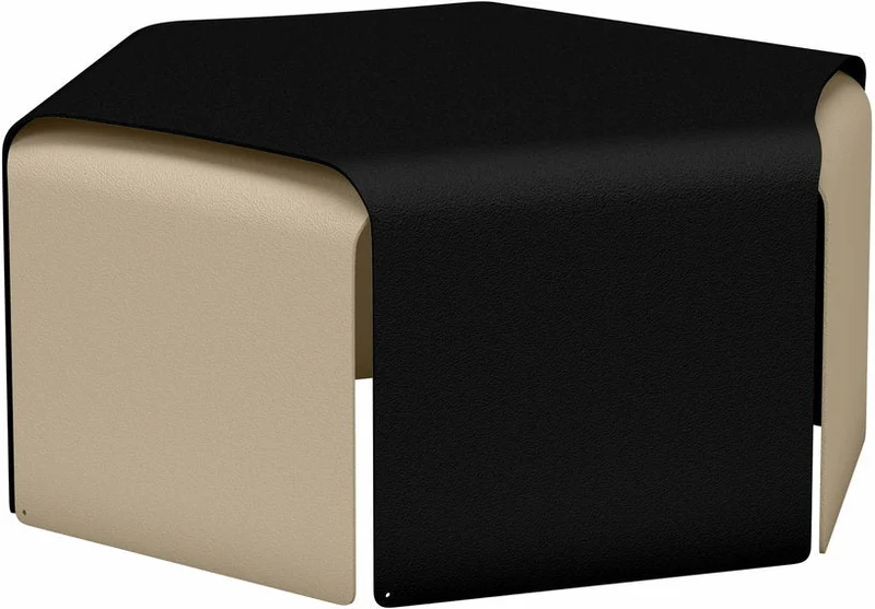 2 Tables basses en acier noir et crème Ponant - Matière Grise