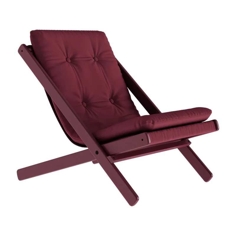 Transat de jardin en bois et coton rouge Boogie - Karup Design