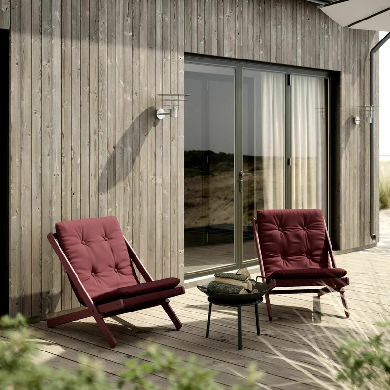 Transat de jardin en bois et coton rouge Boogie - Karup Design