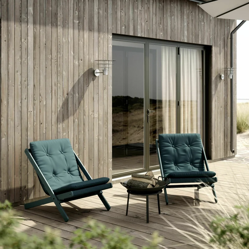Transat en bois et coton bleu Boogie - Karup Design