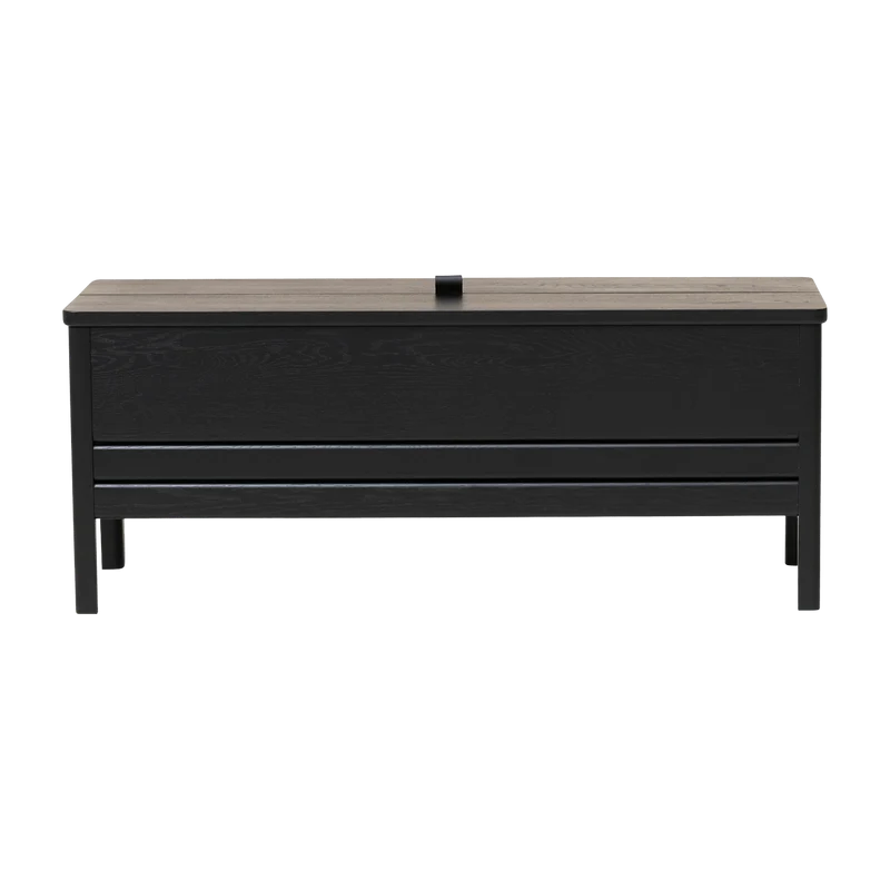 Banc avec rangement en chêne teinté noir 111 cm A Line - Form & Refine