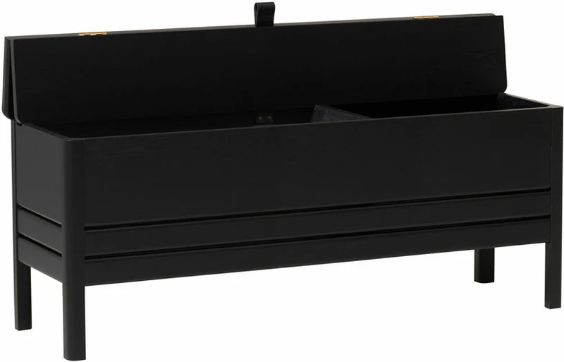 Banc avec rangement en chêne teinté noir 111 cm A Line - Form & Refine