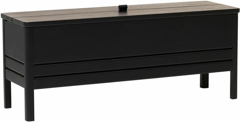 Banc avec rangement en chêne teinté noir 111 cm A Line - Form & Refine