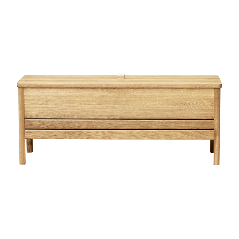 Banc avec rangement en chêne huilé blanc 111 cm A Line - Form & Refine