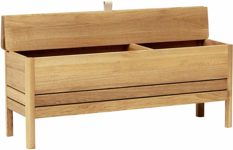 Banc avec rangement en chêne huilé blanc 111 cm A Line - Form & Refine