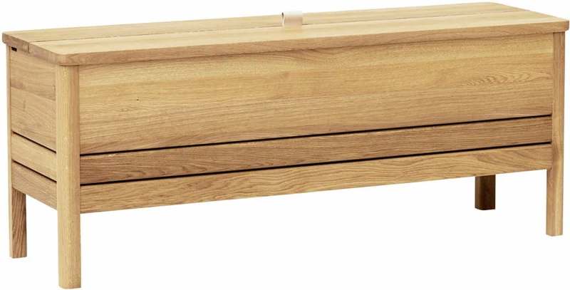 Banc avec rangement en chêne huilé blanc 111 cm A Line - Form & Refine