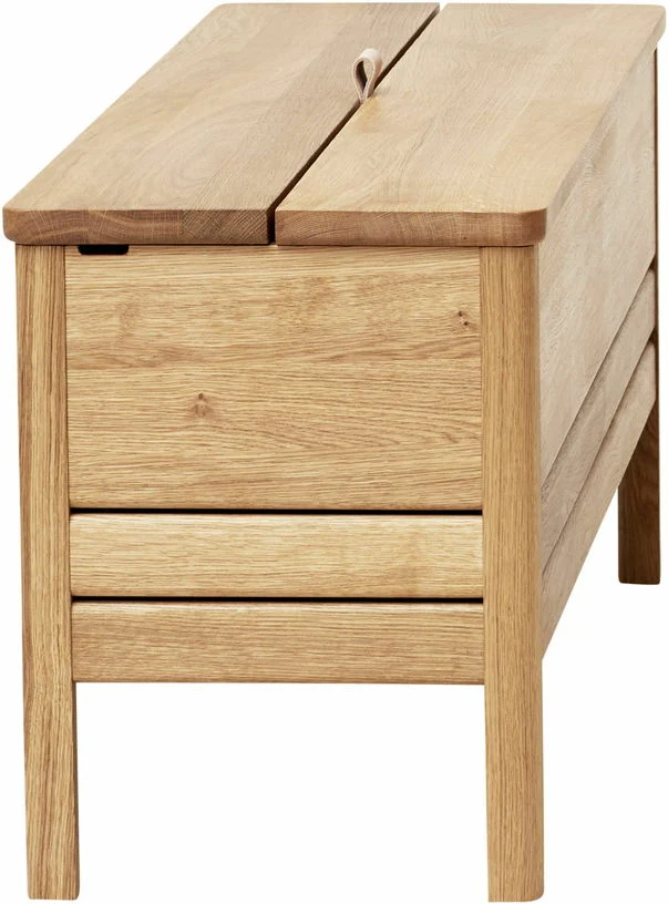 Banc avec rangement en chêne huilé blanc 111 cm A Line - Form & Refine