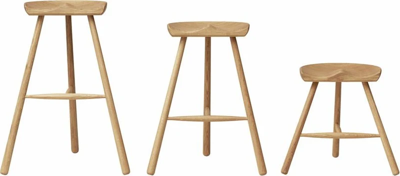 Tabouret en chêne blanc huilé 49 cm Shoemaker - Form & Refine