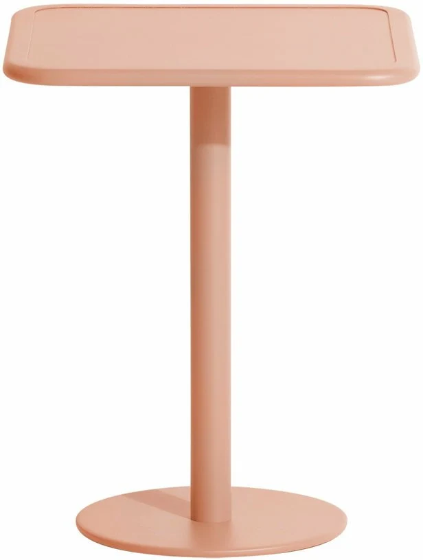 Table de bistrot carrée outdoor rose blush Week end - Petite friture
