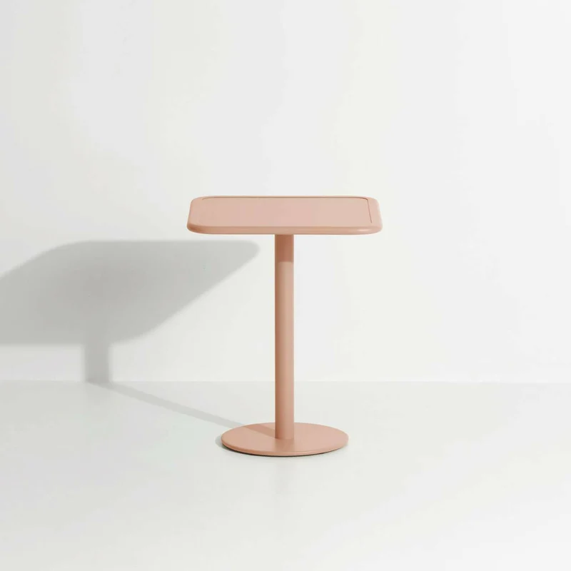 Table de bistrot carrée outdoor rose blush Week end - Petite friture