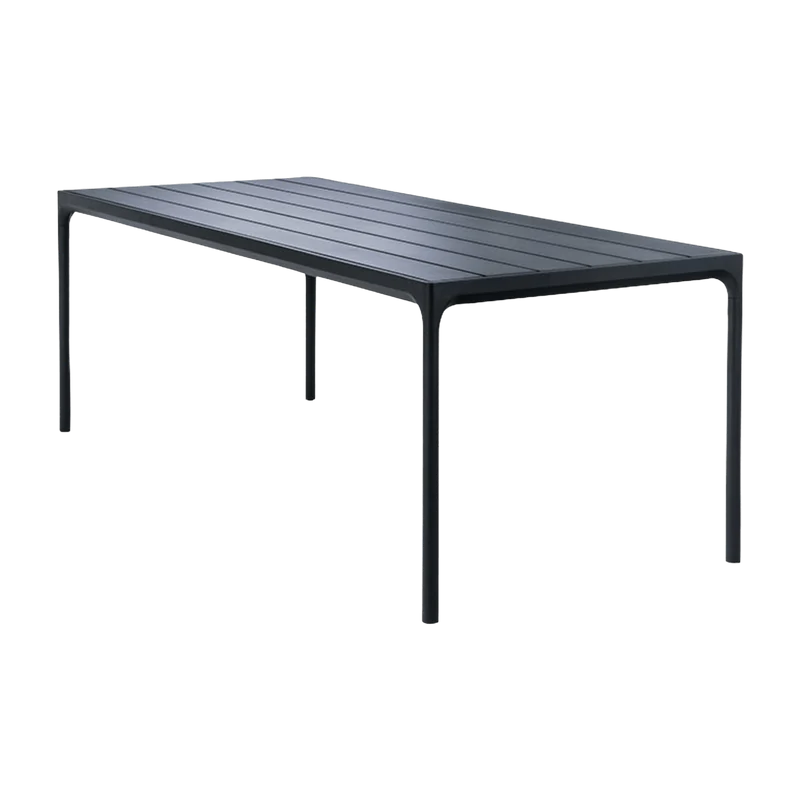 Table rectangulaire 210x90 cm en métal noir FOUR - Houe