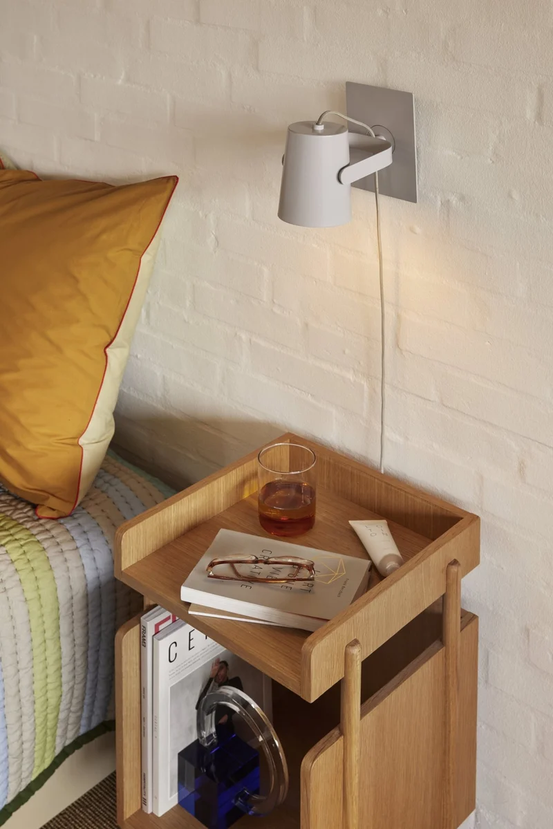 Table de console en chêne naturel avec deux cases de rangement - Hübsch