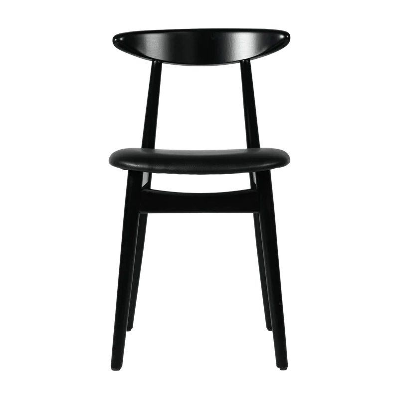 Chaise en hêtre et vinyle noir Teo - Vincent Sheppard