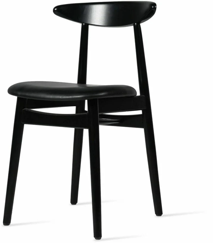 Chaise en hêtre et vinyle noir Teo - Vincent Sheppard