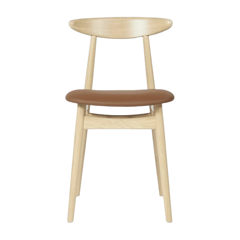 Chaise design en chêne et vinyle camel Teo - Vincent Sheppard