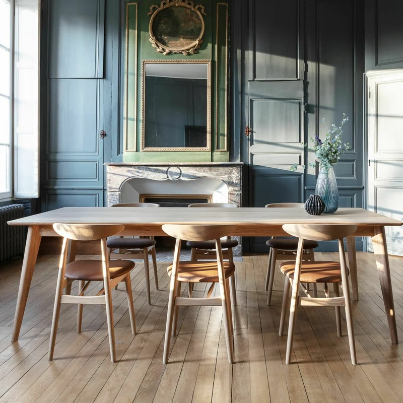 Chaise design en chêne et vinyle camel Teo - Vincent Sheppard
