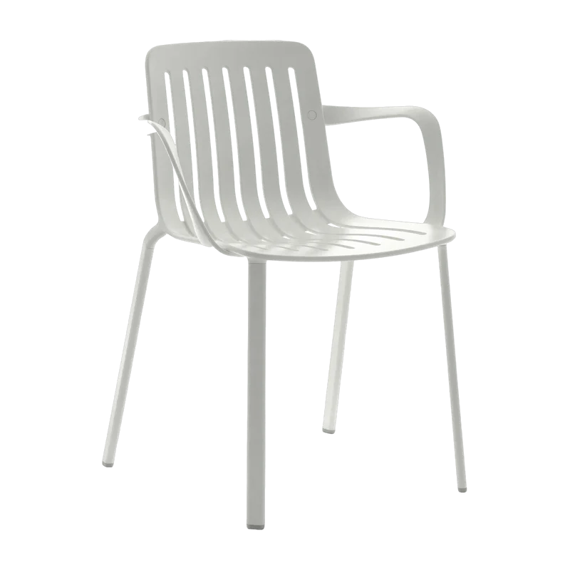 Chaise avec accoudoirs en aluminium blanc Plato - Magis