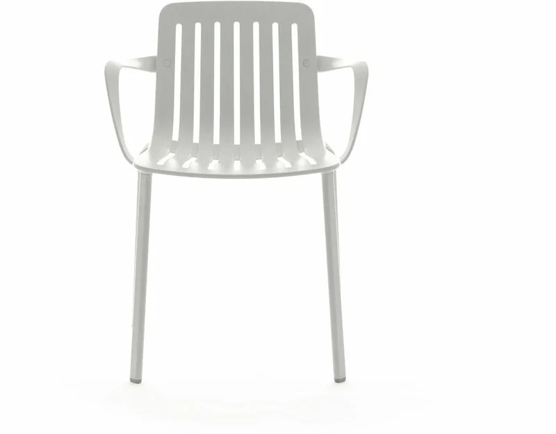 Chaise avec accoudoirs en aluminium blanc Plato - Magis