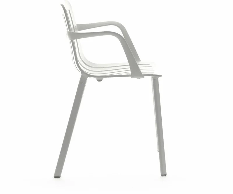 Chaise avec accoudoirs en aluminium blanc Plato - Magis