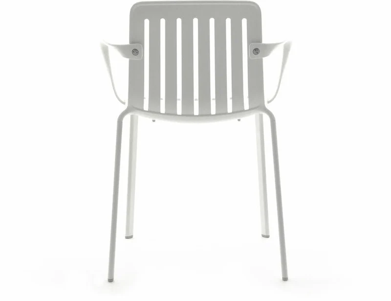 Chaise avec accoudoirs en aluminium blanc Plato - Magis