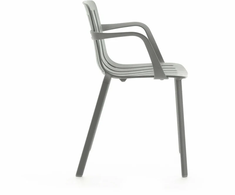 Chaise avec accoudoirs en aluminium gris Plato - Magis