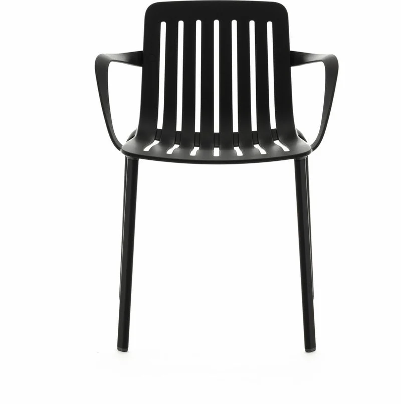Chaise avec accoudoirs en aluminium noir Plato - Magis
