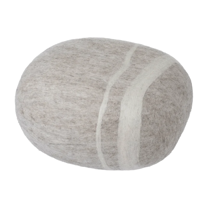 Pouf en laine beige marbré M Béla - myfelt