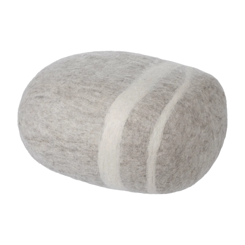 Pouf en laine beige marbré L Béla - myfelt