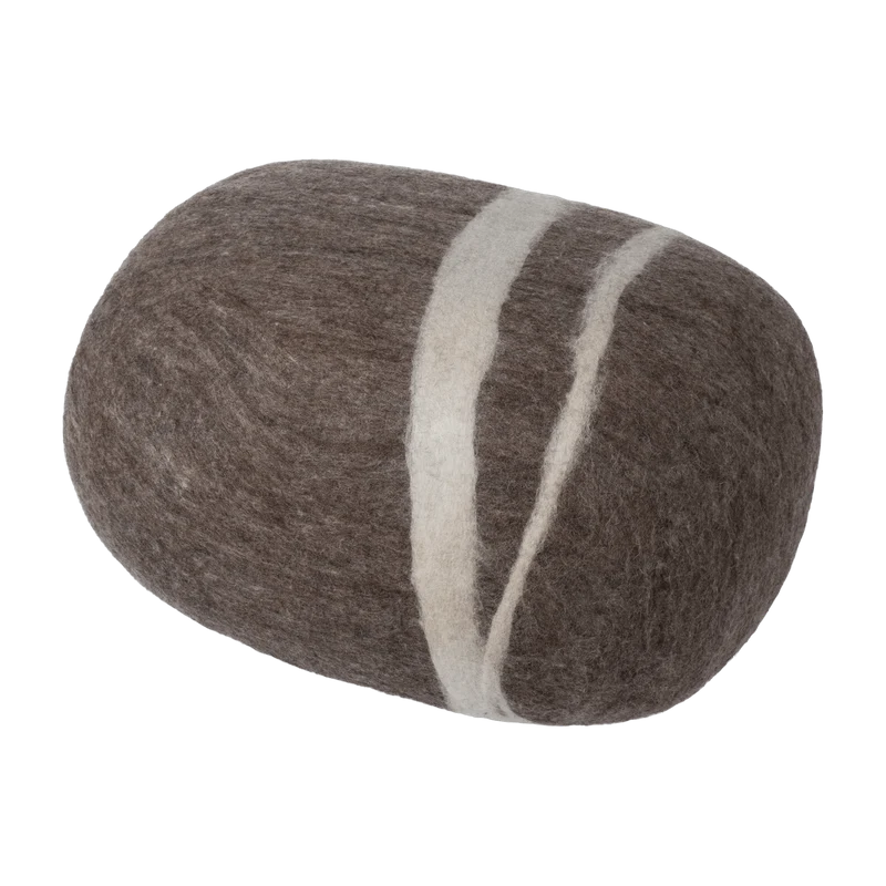 Pouf en laine marron marbré XXL Alwin - myfelt