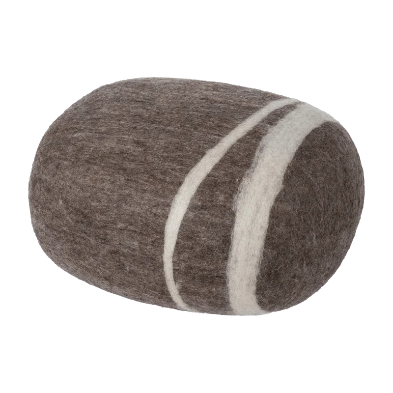 Pouf en laine marron marbré M Alwin - myfelt