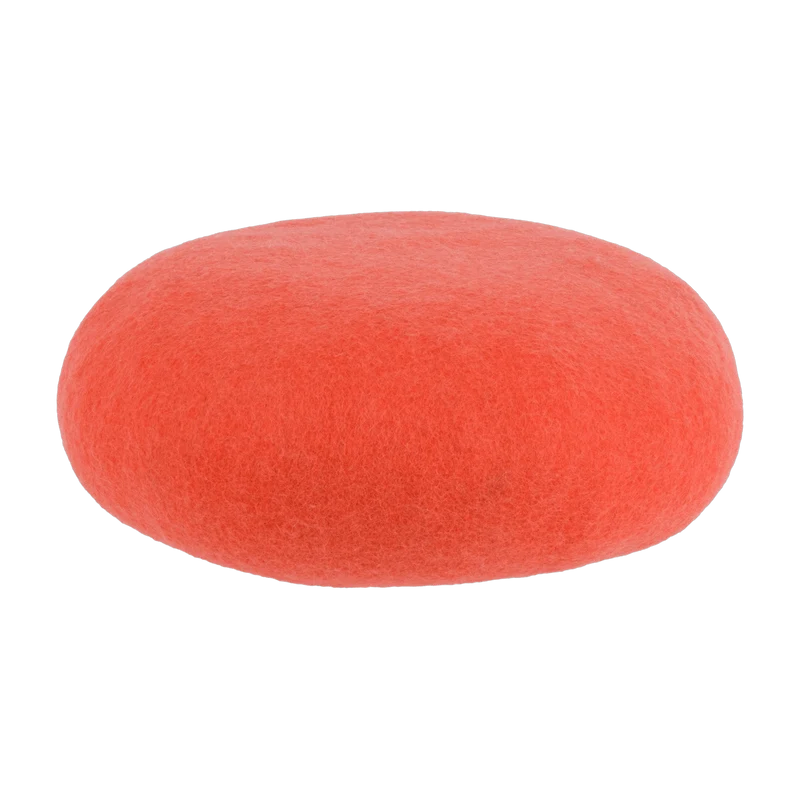 Petit pouf rond en laine corail S Felix - myfelt