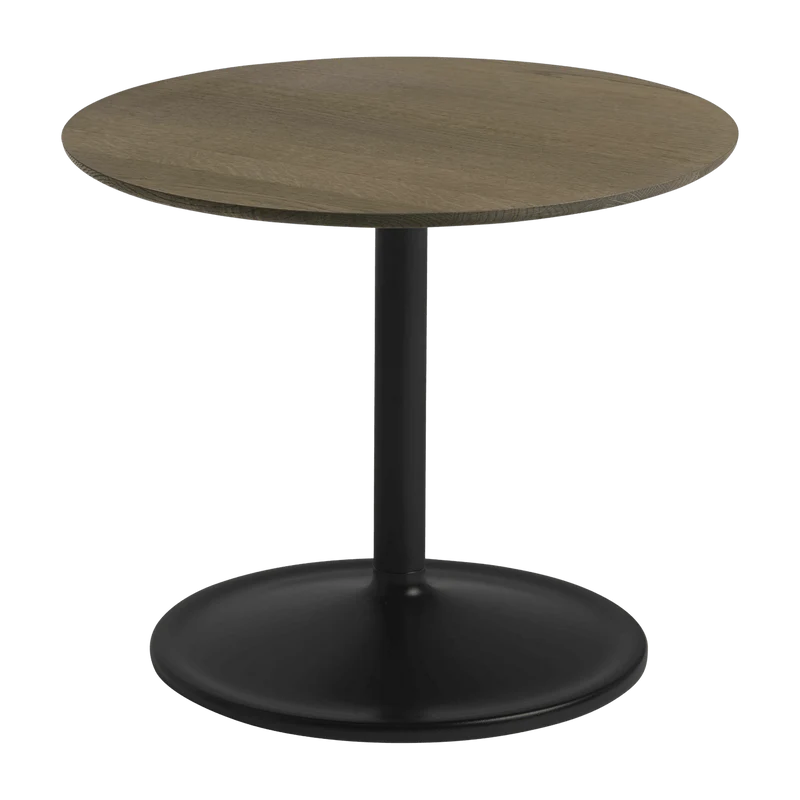 Table d'appoint chêne fumé et aluminium noir D 41 x H 40 cm Soft - Muuto