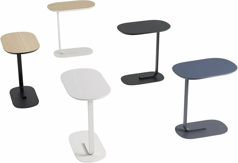 Table d'appoint en acier gris bleuté H 73,5 cm Relate - Muuto