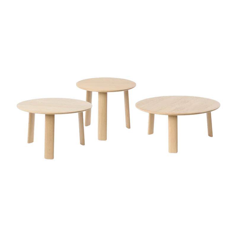 3 tables basses en chêne Alle - Hem