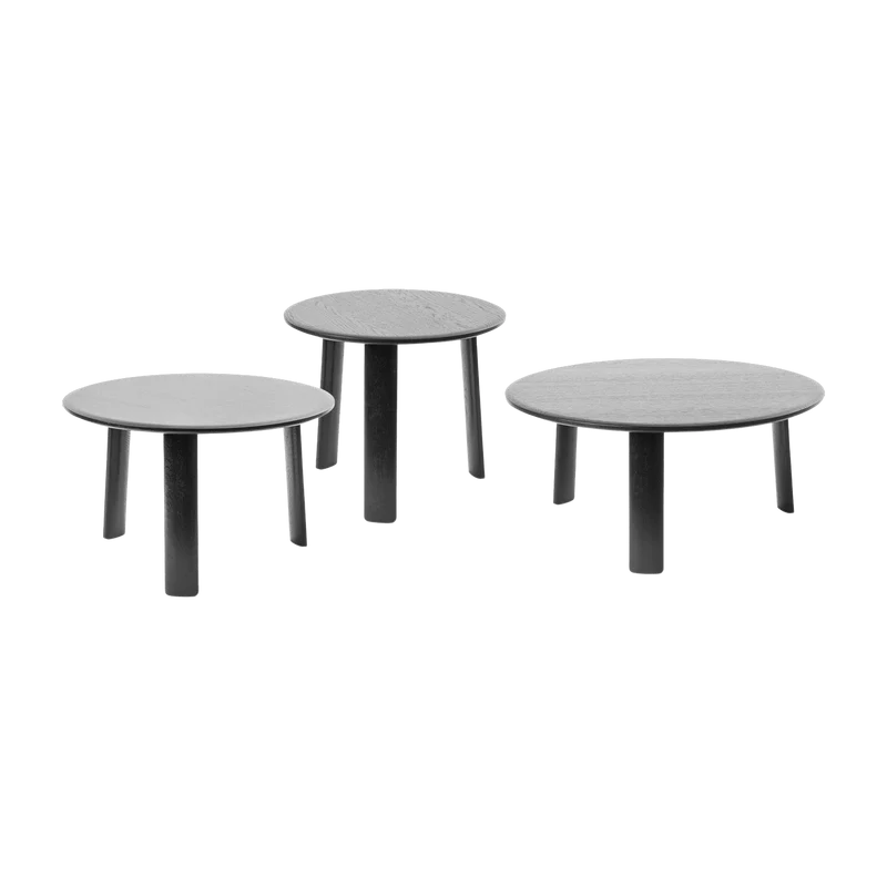 3 tables basses en chêne noir Alle - Hem