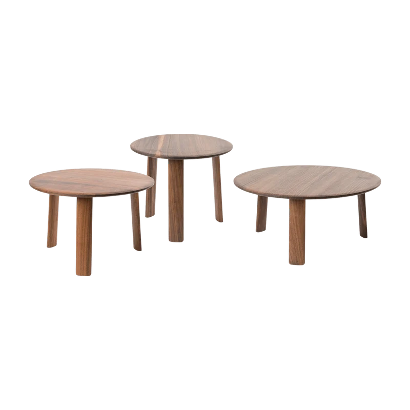 3 tables basses en noyer Alle - Hem