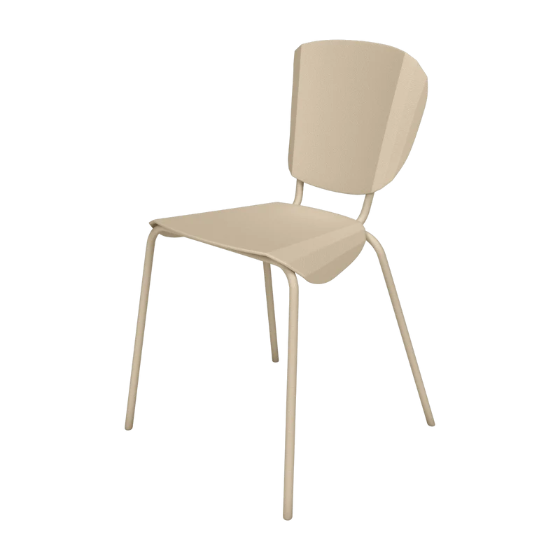 Chaise en acier mat crème Batchair - Matière Grise