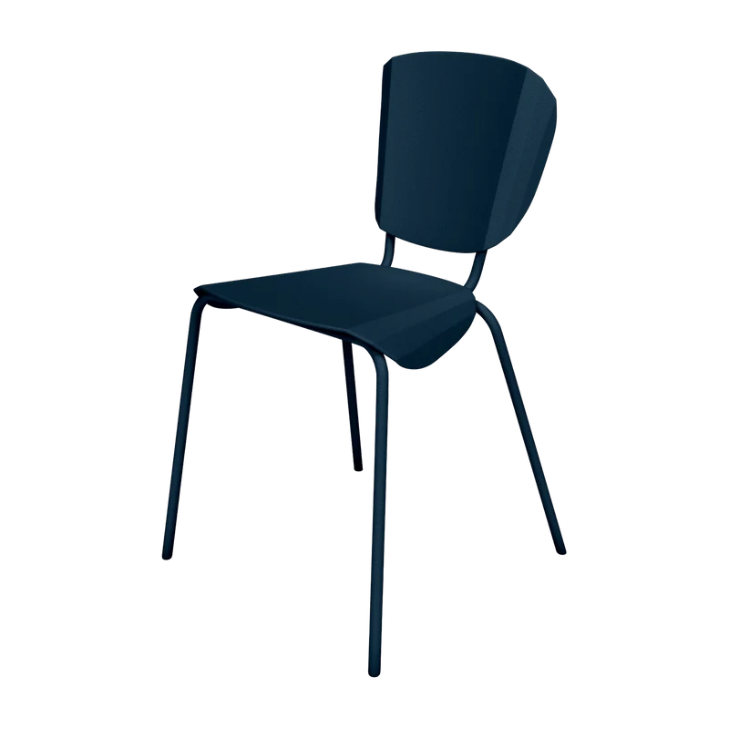 Chaise en acier mat denim Batchair - Matière Grise