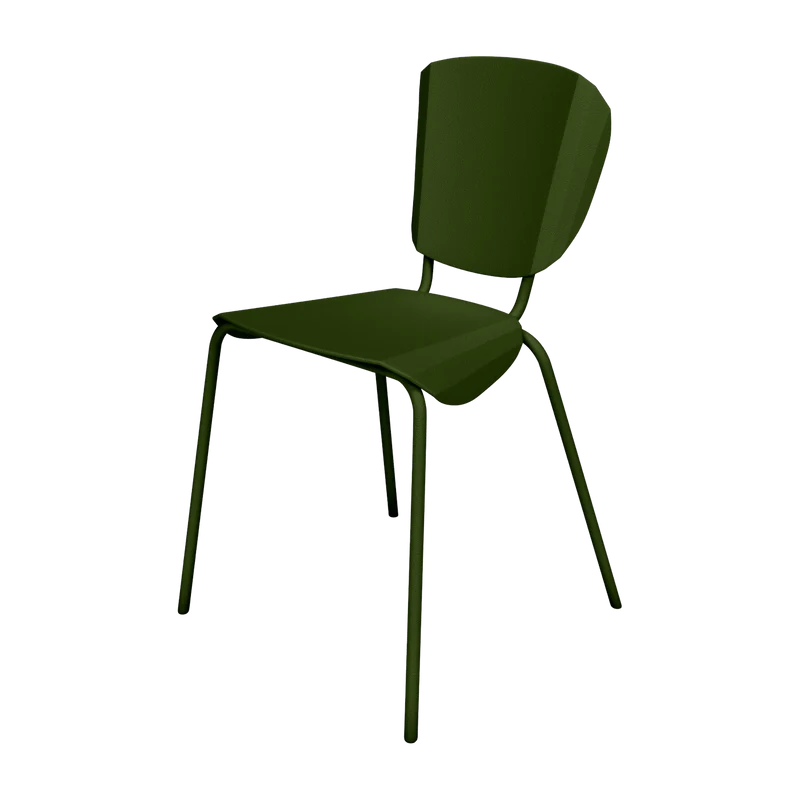 Chaise en acier mat kaki Batchair - Matière Grise