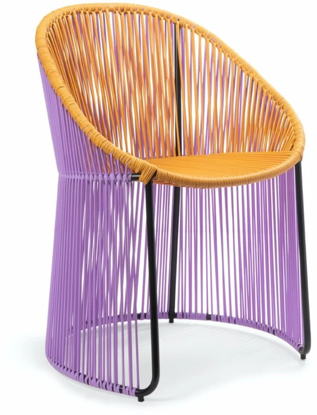 Chaise en acier lila et jaune Cartagenas - Ames