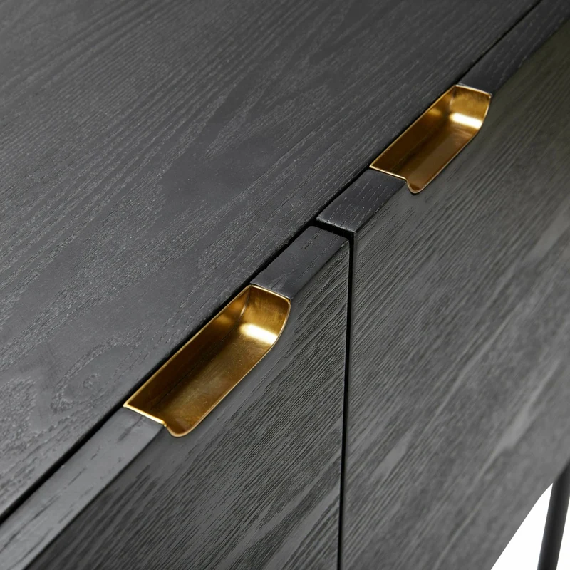 Console en bois de frêne noir et laiton - Hübsch