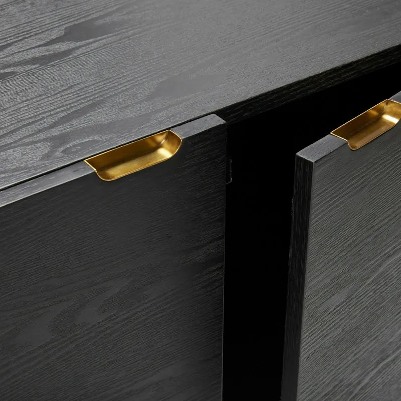 Console en bois de frêne noir et laiton - Hübsch